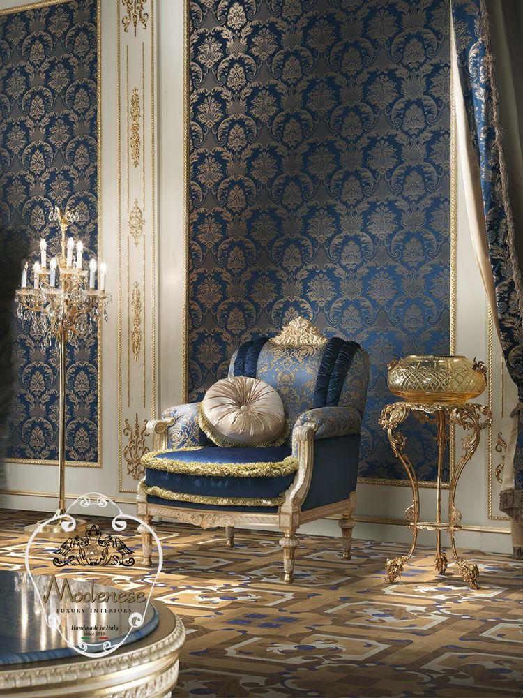 Tissus d'ameublement - Fauteuil Classique - MODENESE LUXURY FURNITURE
