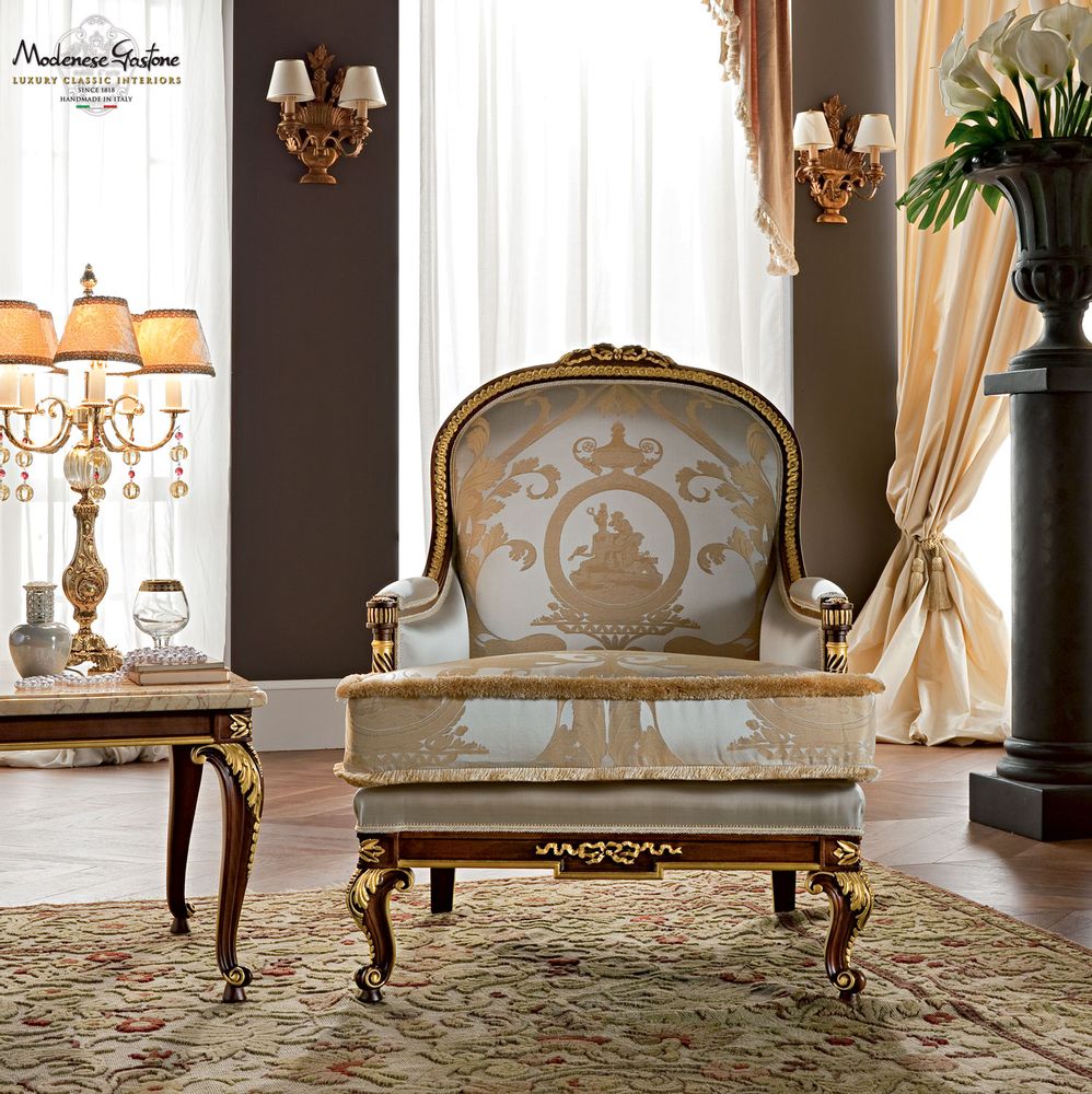 Tissus d'ameublement - Fauteuil Classique - MODENESE LUXURY FURNITURE