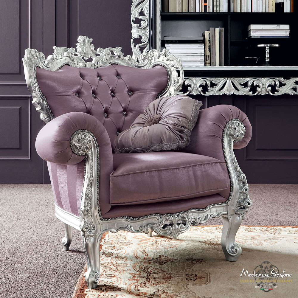 Tissus d'ameublement - Fauteuil Classique - MODENESE LUXURY FURNITURE