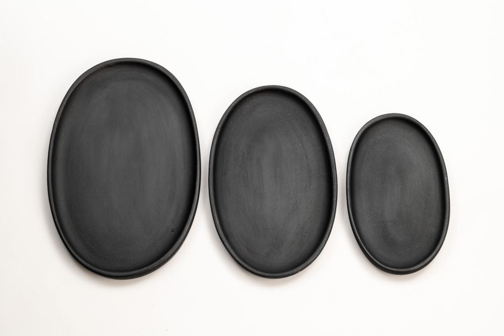 Platter and bowls - Oval clay tray - MAISON YAK