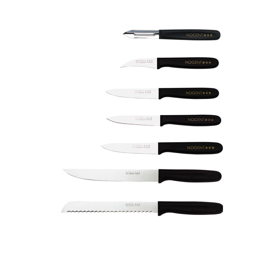 Couteaux - Couteau à tomate 11 cm – Polypropylène – Noir – Lame crantée - NOGENT***