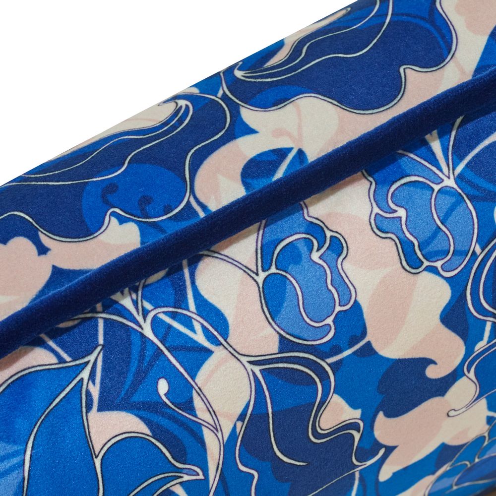 Coussins textile - Coussin en velours "Au Jardin" bleu - AMÉLIE CHOQUET