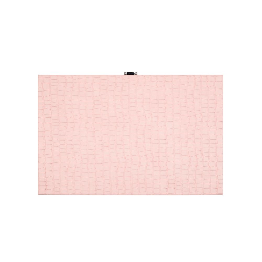 Leather goods - Backgammon Set Pink - Crocodile Vegan Leather - Medium - VIDO LUXURY BOARD GAMES