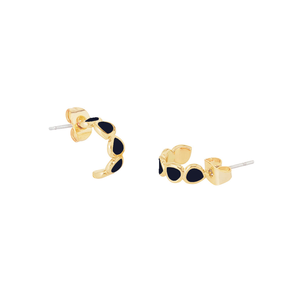 Jewelry - Lumi Mini Hoops - Midnight Blue - BANGLE UP