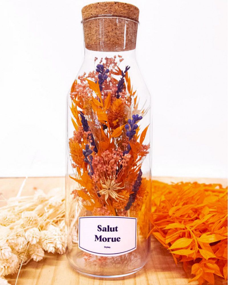 Décorations florales - Salut Morue - Bouteille De Fleurs Séchées - STYLEY