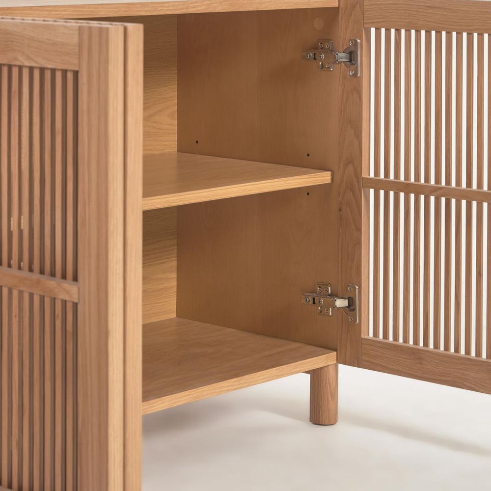 Buffets - Buffet Beyla en chêne massif et placage de chêne 180 x 70 cm FSC 100 % - KAVE HOME