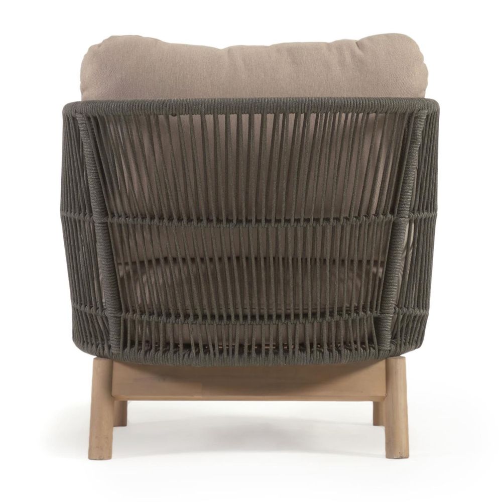 Lawn armchairs - Catalina armchair made with green rope and FSC solid acacia wood - KAVE HOME