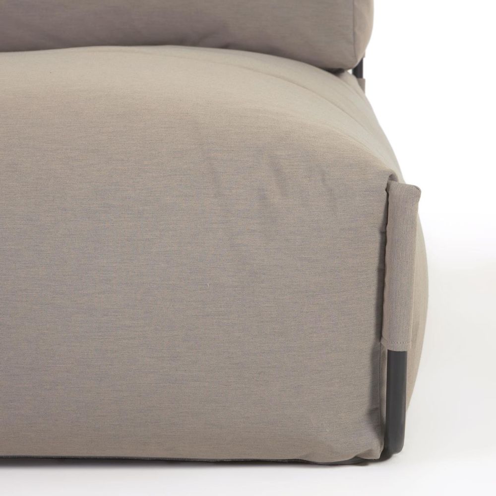 Canapés - Pouf canapé modulaire extérieur Square méridienne et dossier vert et alu noir 165 x 101 cm - KAVE HOME