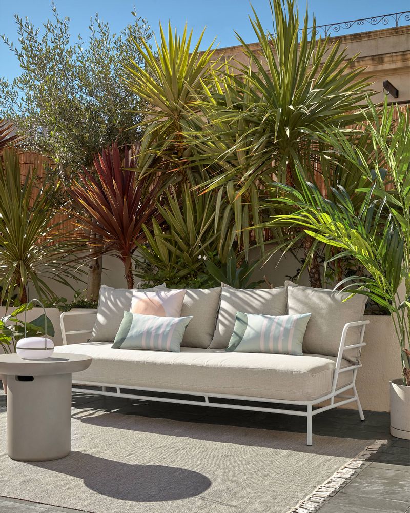 Canapés - Canapé Mareluz 3 places en acier blanc 197 cm - KAVE HOME
