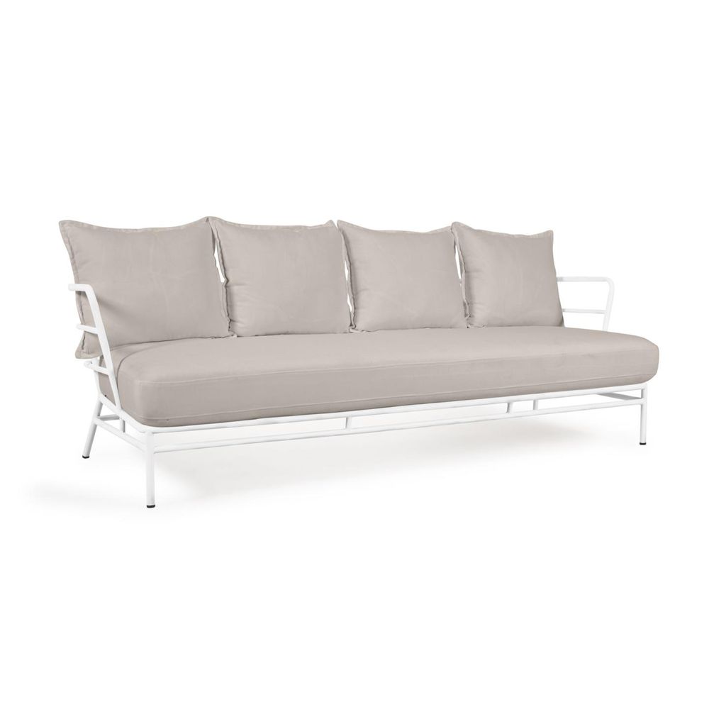 Canapés - Canapé Mareluz 3 places en acier blanc 197 cm - KAVE HOME