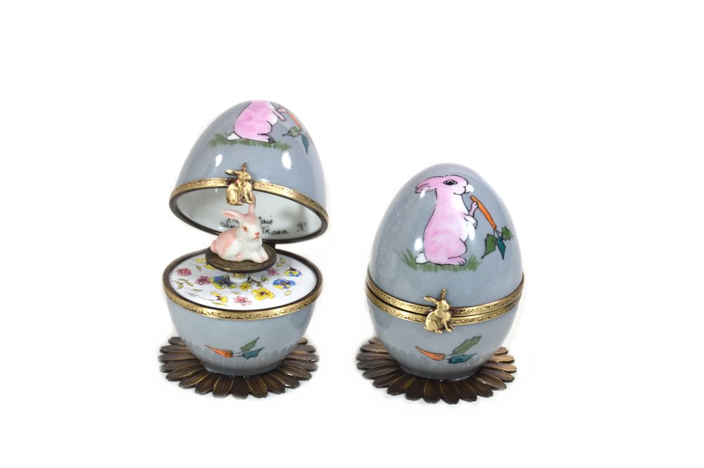 Children's decorative items - Hand painted Limoges music box. - FANEX FRANCE