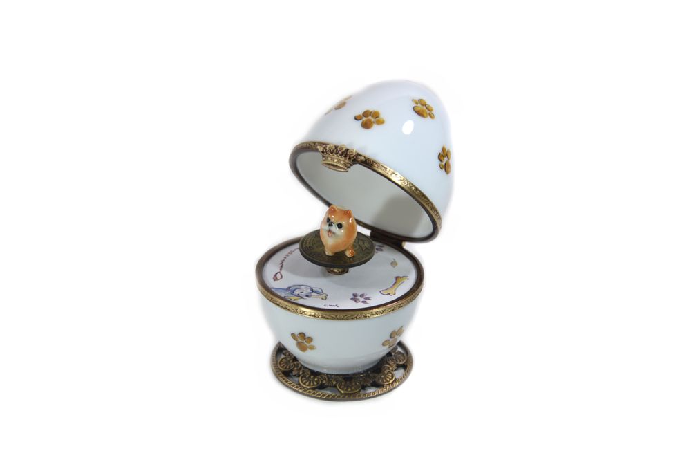 Children's decorative items - Hand painted Limoges music box. - FANEX FRANCE