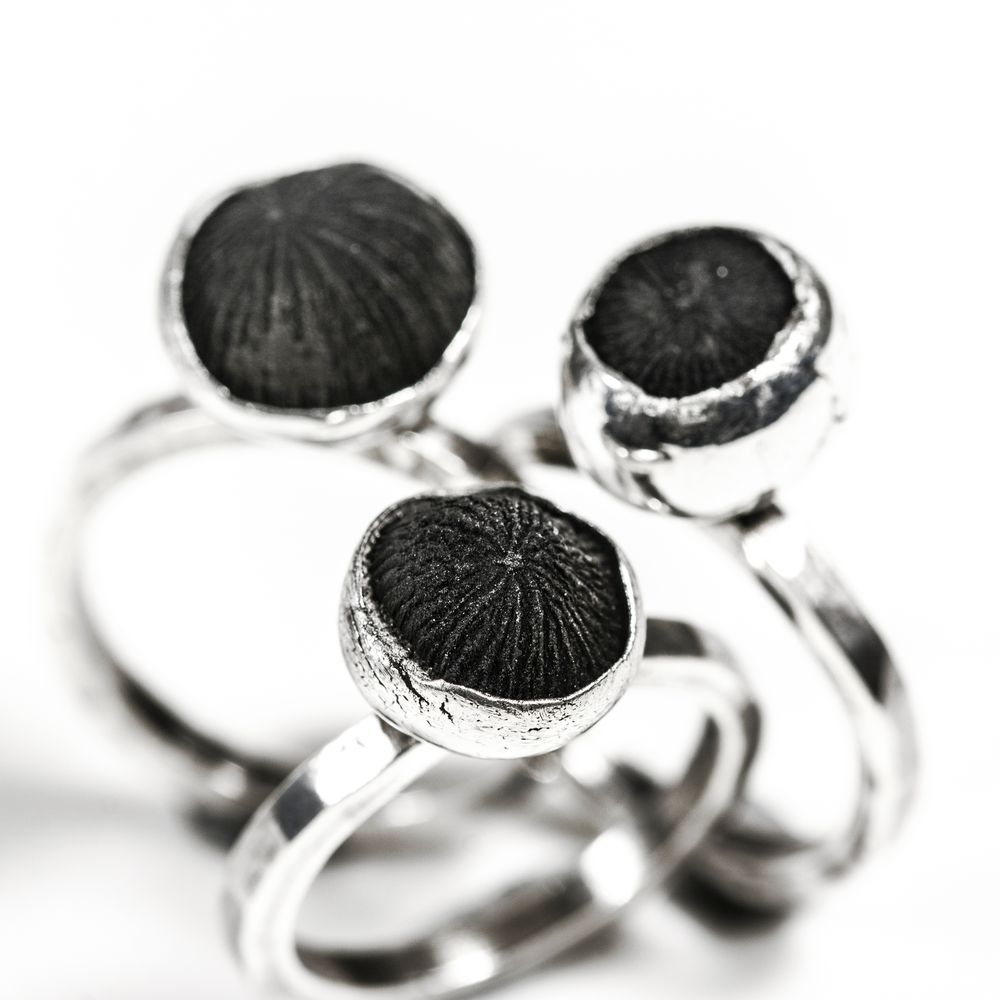 Jewelry - ONIGIRI Ring and earrings - CHARCOAL ESKIMEÏT