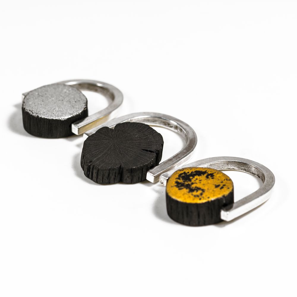 Bijoux - Bague et boucles d'oreilles KOMA - CHARCOAL ESKIMEÏT