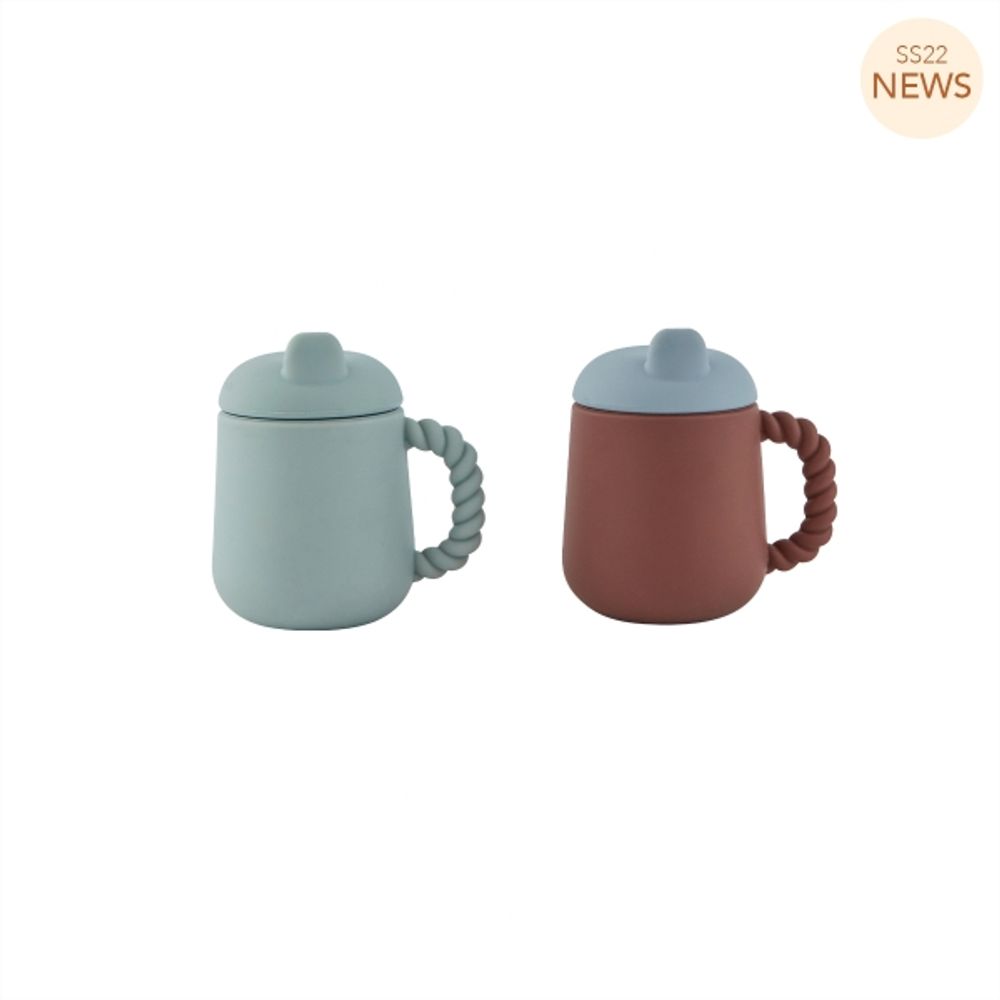 Café et thé - TASSE MOELLEUSE - PAQUET DE 2 - CHOKO / MENTHE PÂLE - OYOY LIVING DESIGN