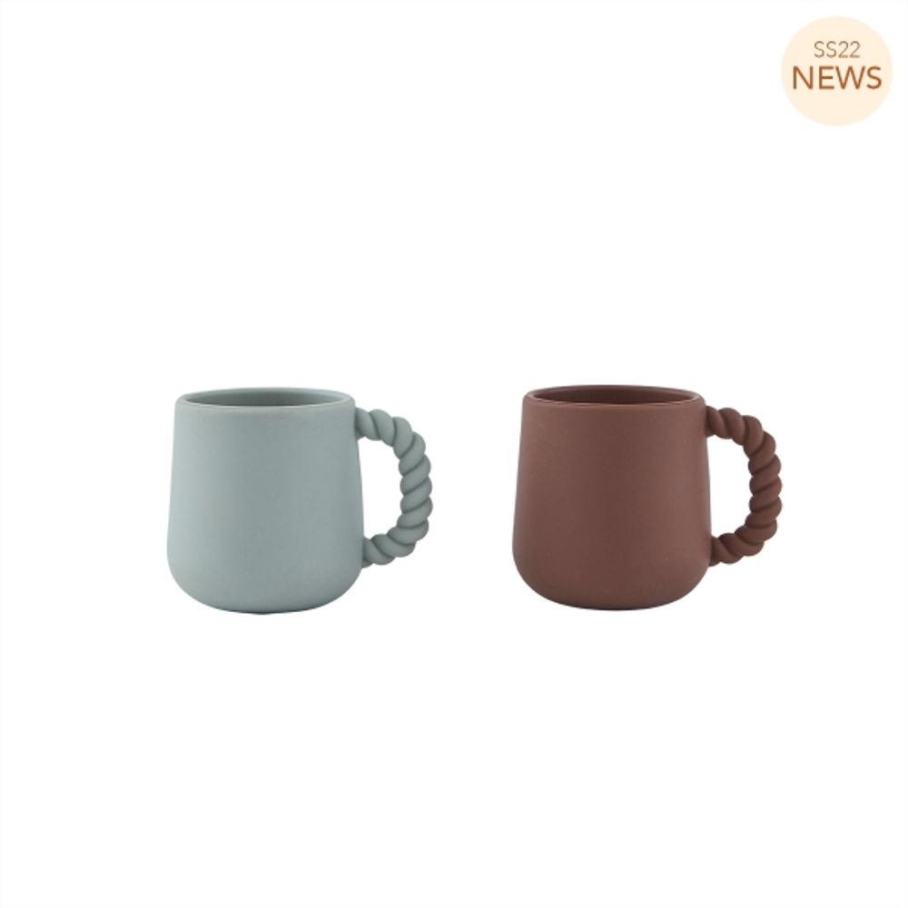 Café et thé - TASSE MOELLEUSE - PAQUET DE 2 - CHOKO / MENTHE PÂLE - OYOY LIVING DESIGN