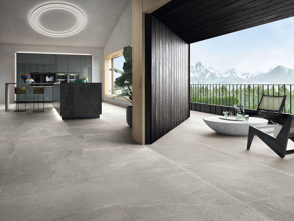 Indoor floor coverings - BLEND STONE, Forging the elements - PANARIAGROUP