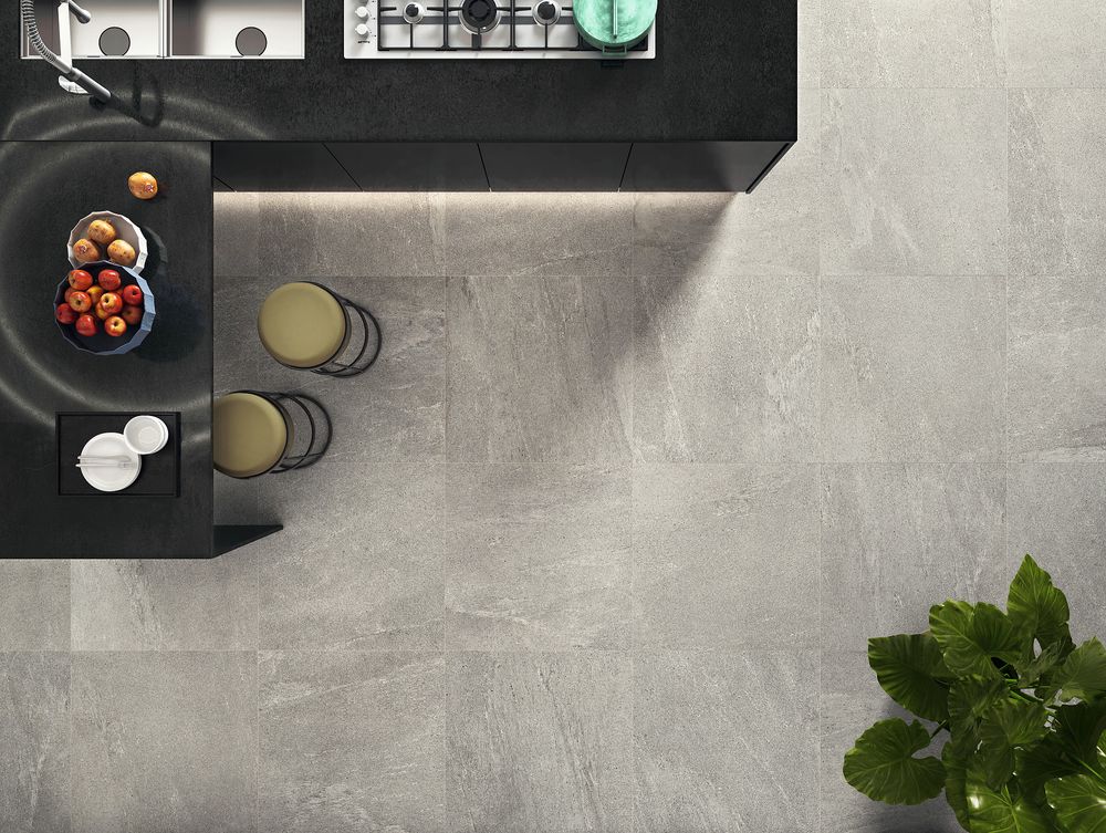 Indoor floor coverings - BLEND STONE, Forging the elements - PANARIAGROUP