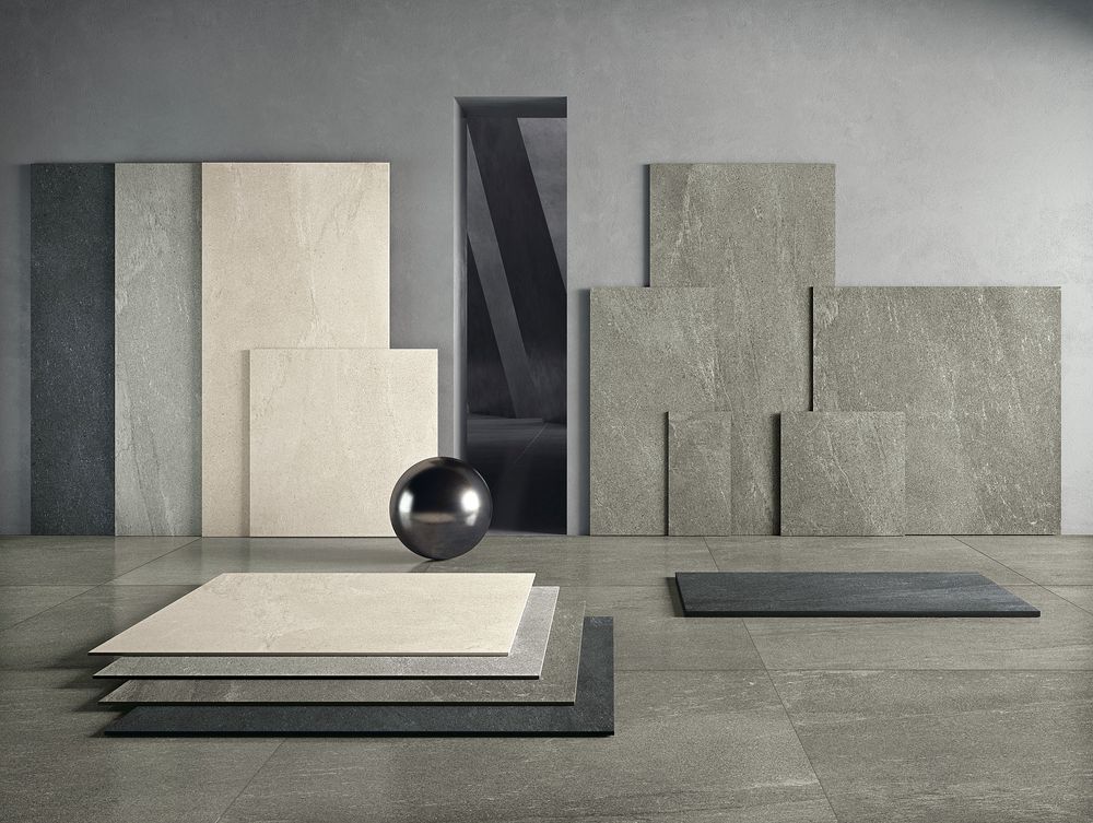 Indoor floor coverings - BLEND STONE, Forging the elements - PANARIAGROUP
