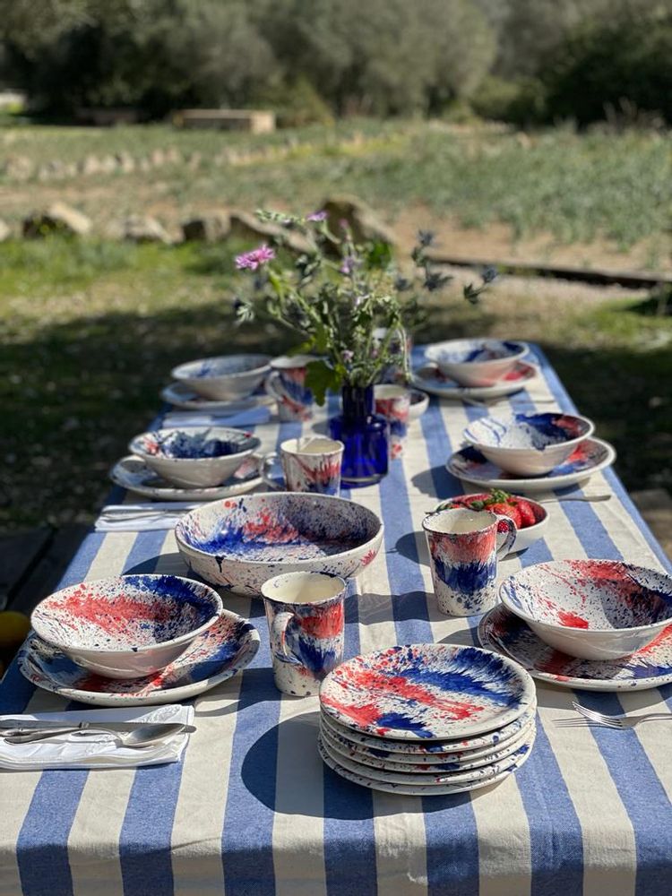 Everyday plates - Plate INK- BLUE RED - AUTHENTIQUE LIVING