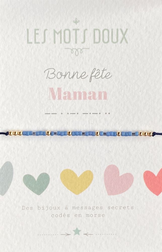 Bijoux - Bracelet code morse : Bonne Fête Maman - LES MOTS DOUX