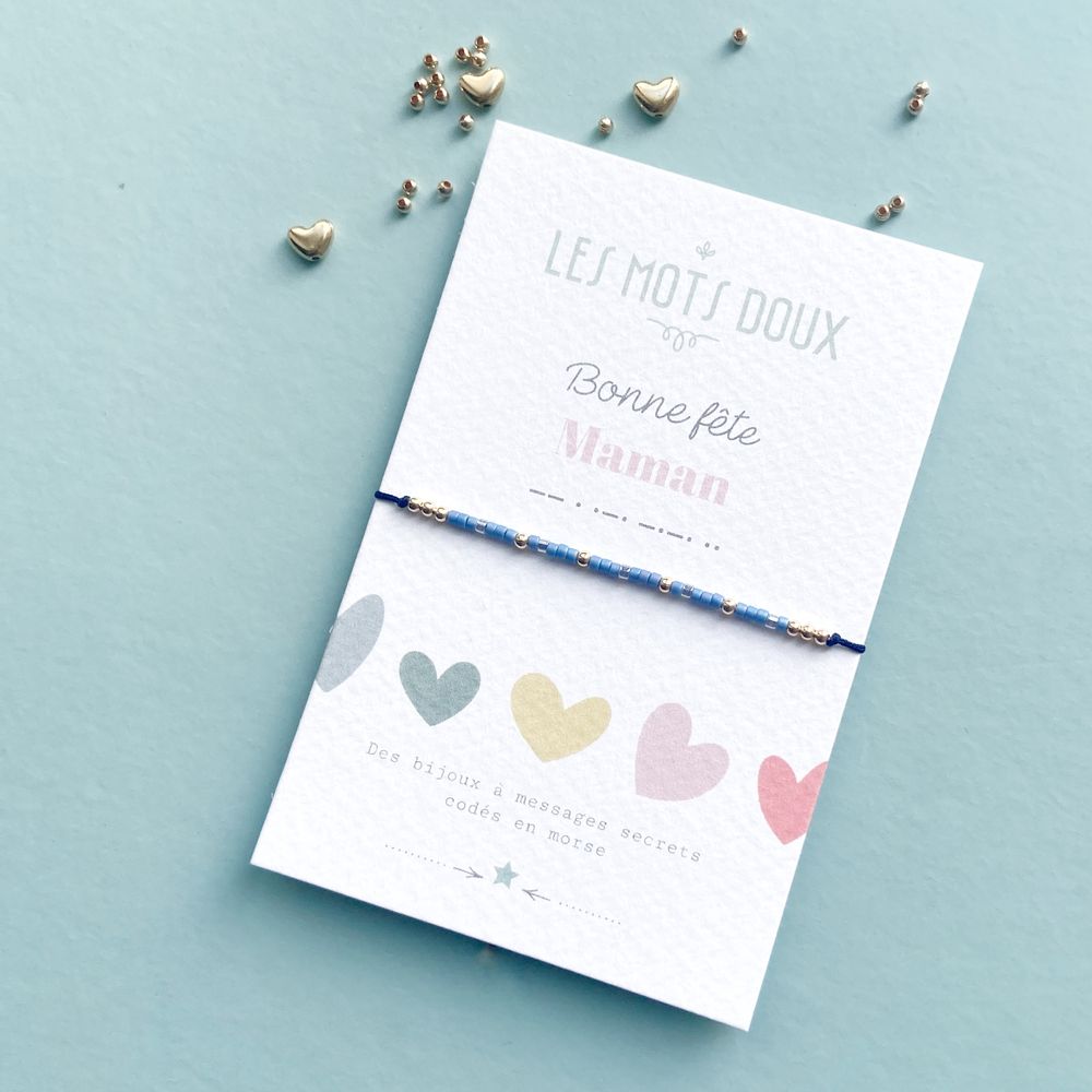 Bijoux - Bracelet code morse : Bonne Fête Maman - LES MOTS DOUX