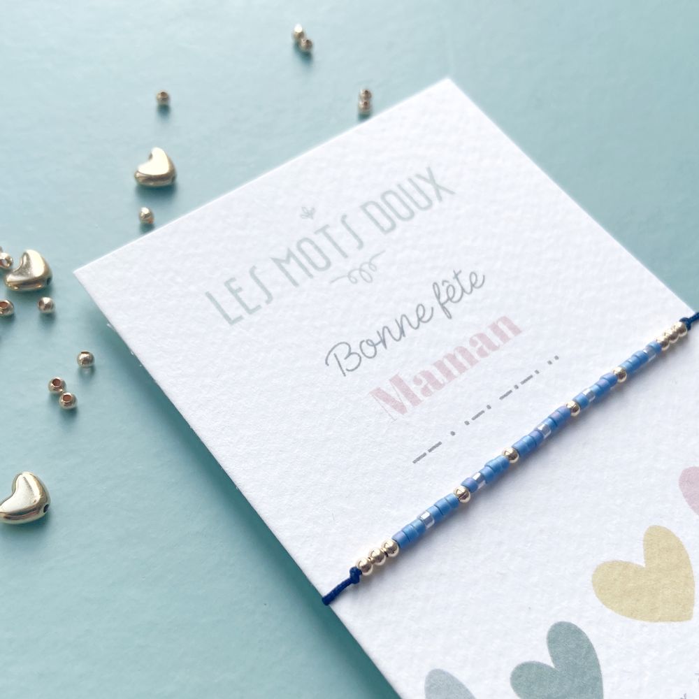 Bijoux - Bracelet code morse : Bonne Fête Maman - LES MOTS DOUX