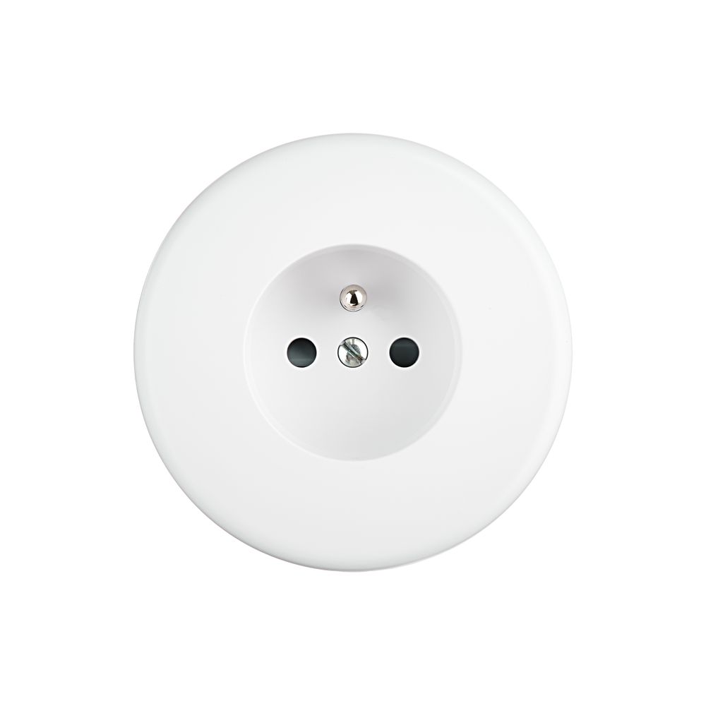 Objets de décoration - Prise de Courant Iris Modelec sur Plaque Simple en Blanc Satin - MODELEC
