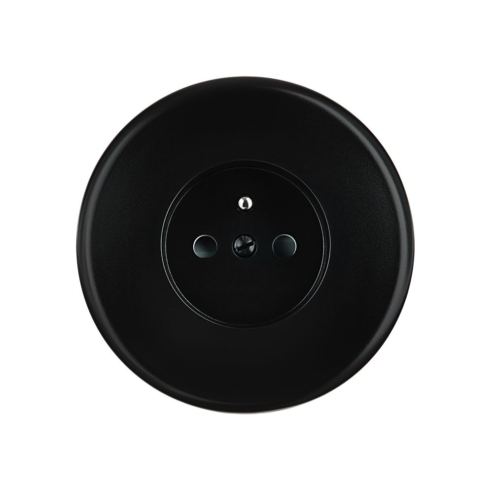 Objets de décoration - Prise de Courant Iris Modelec sur Plaque Simple en Noir Satin - MODELEC