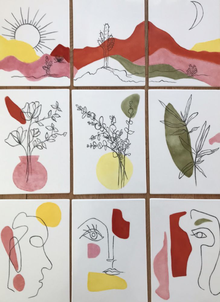 Other wall decoration - HAND-PAINTED PORCELAIN PAINTING - VERONIQUE JOLY-CORBIN