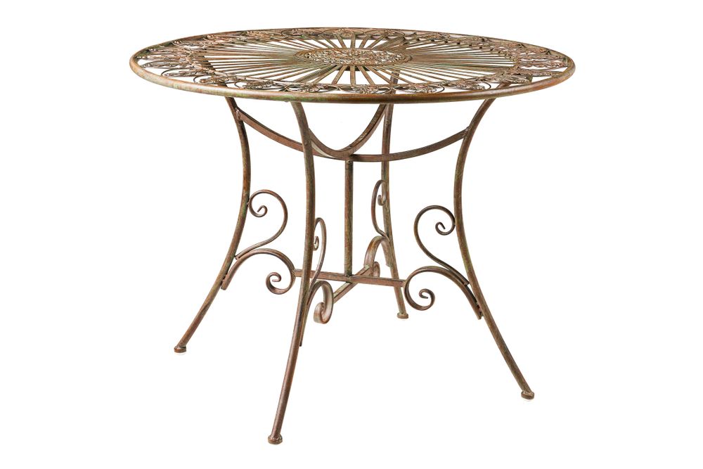 Wall ensembles - Iron Line - Juliette - Outdoor Lawn Table - Round Shape Green Metal finish - PUEBCO