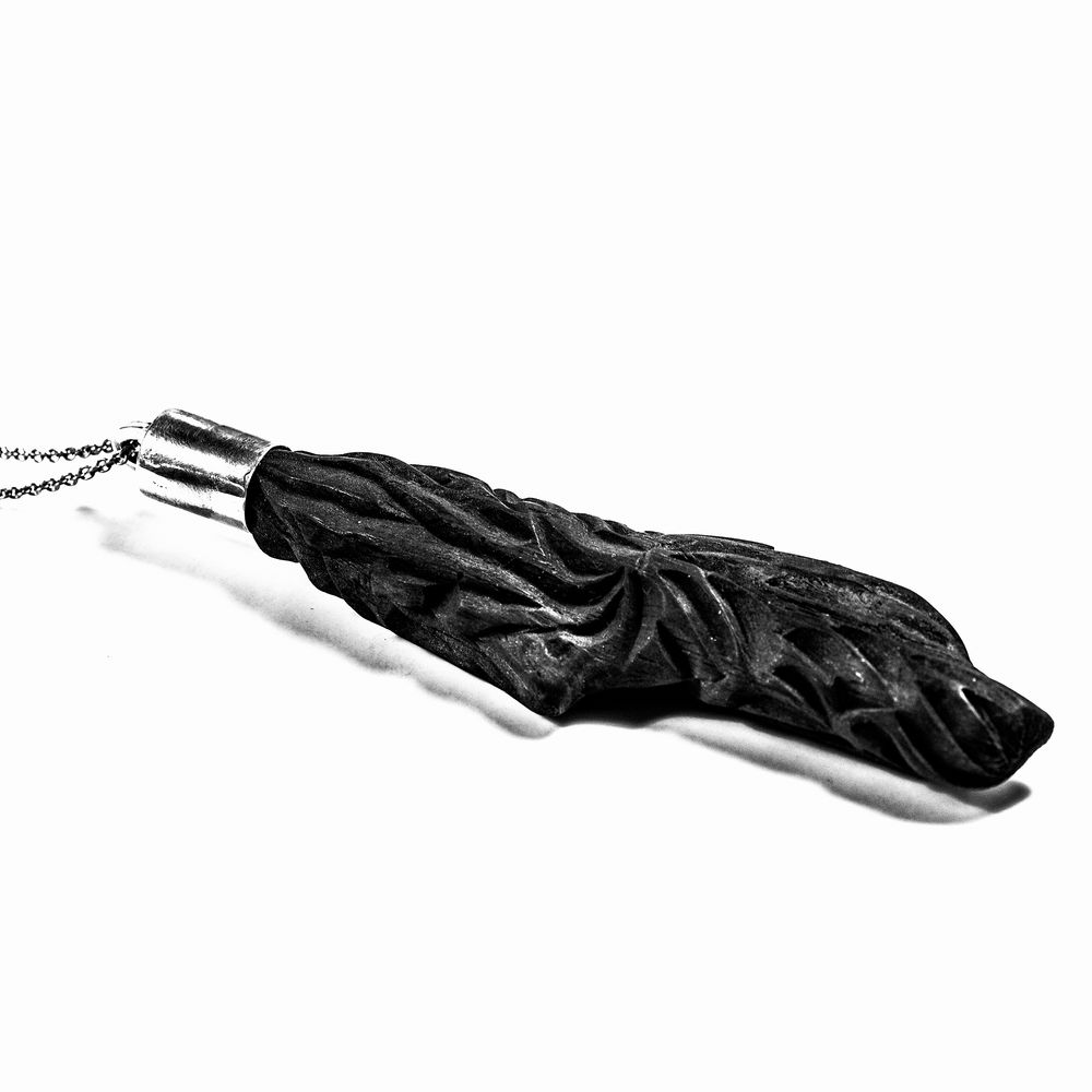 Jewelry - GIN-KIMONO-GINKO long necklace - CHARCOAL ESKIMEÏT