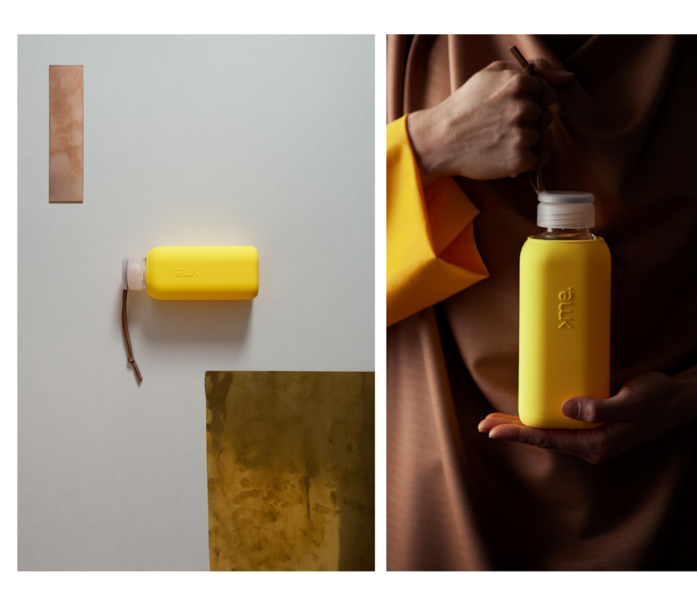 Cadeaux - BOUTEILLE EN VERRE RÉUTILISABLE JAUNE (600ml) SQUIREME. Y1 DURABLE - SQUIREME.