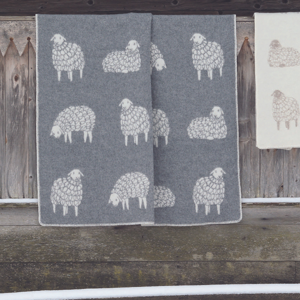 Throw blankets - Sheep Mima Wool Blanket - 130 x 190 cm - J.J. TEXTILE LTD