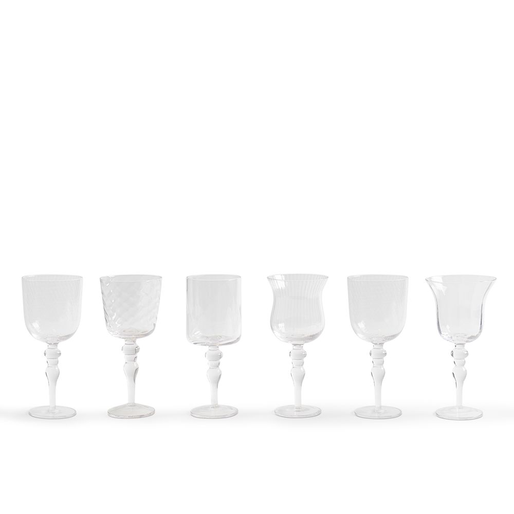 Verres - Set 6 Gobelets Formes Assorties - Texture Transparente - BITOSSI HOME