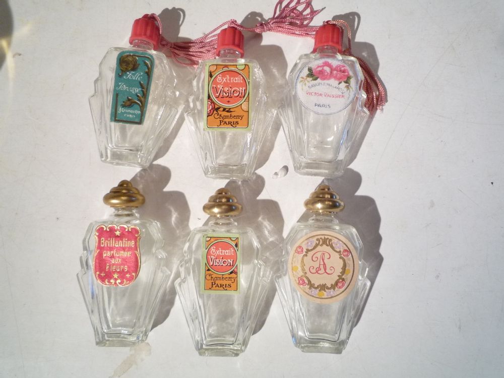 Art glass - Made in France perfume bottles, decorative bottles, turquoise, night blue, Art Déco - TIEF