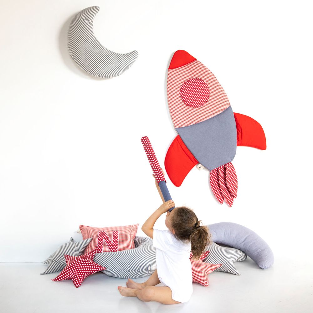 Decorative objects - Pippo the crazy rocket — STOFFAMICO - Textile wall decor - MISCIMU' AMICI DI STOFFA