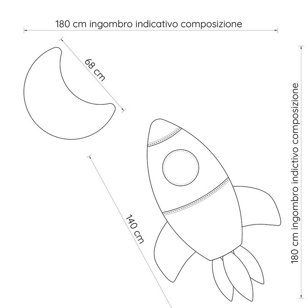 Decorative objects - Pippo the crazy rocket — STOFFAMICO - Textile wall decor - MISCIMU' AMICI DI STOFFA