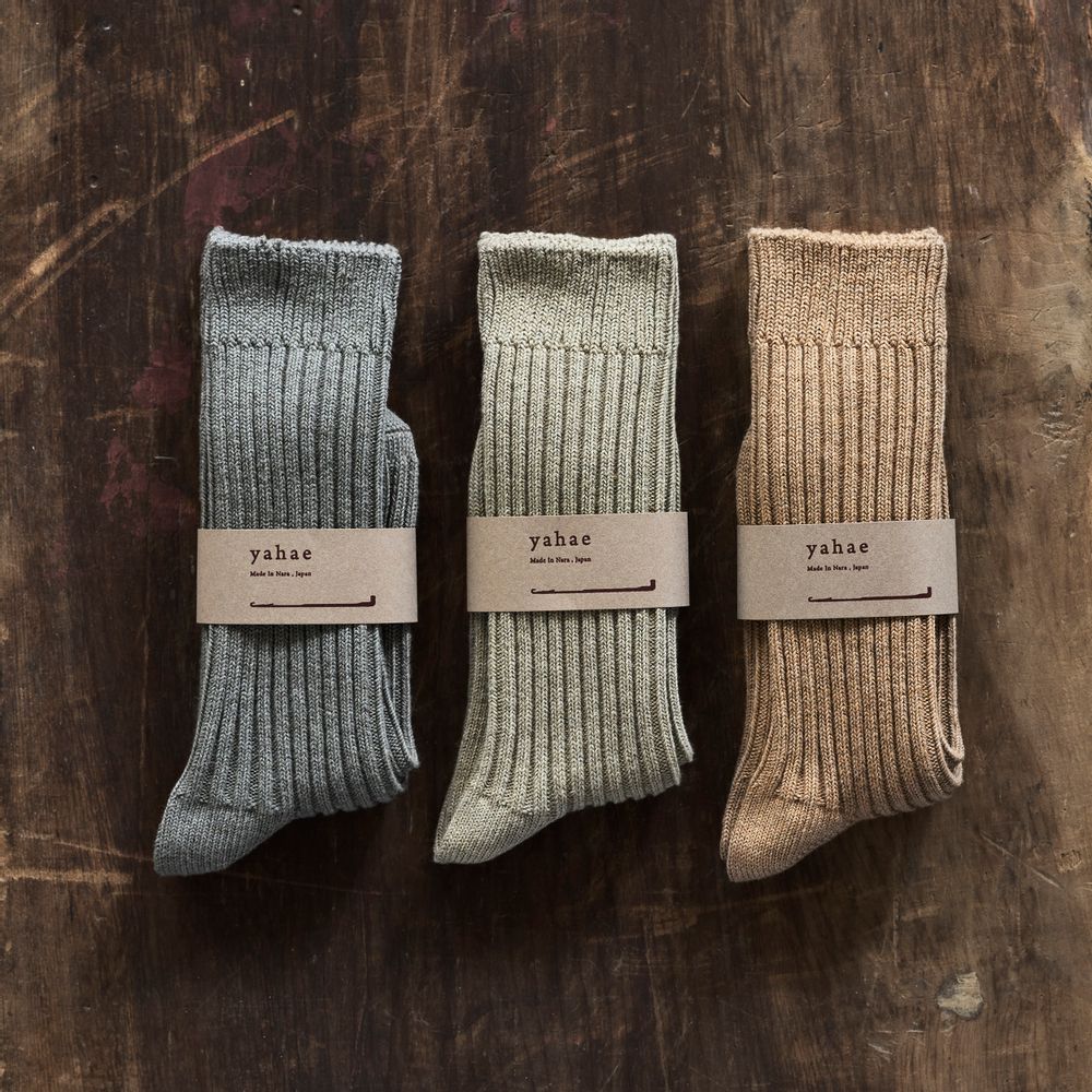 Chaussettes - CHAUSSETTES JAPONAISES CÔTELÉES YAK EN COTON BIOLOGIQUE - YAHAE