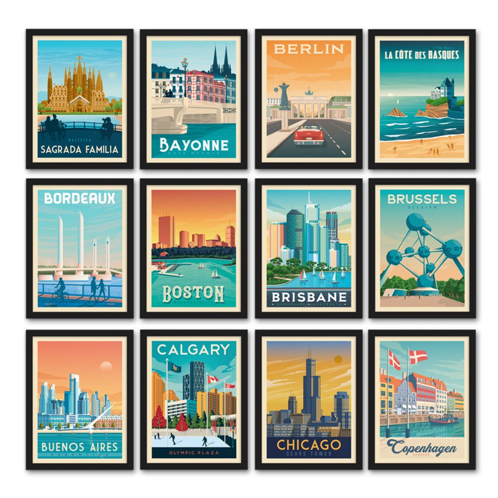 Poster - VINTAGE TRAVEL POSTER LONDON UNITED KINGDOM | LONDON UNITED KINGDOM CITY ILLUSTRATION PRINT - OLAHOOP TRAVEL POSTERS