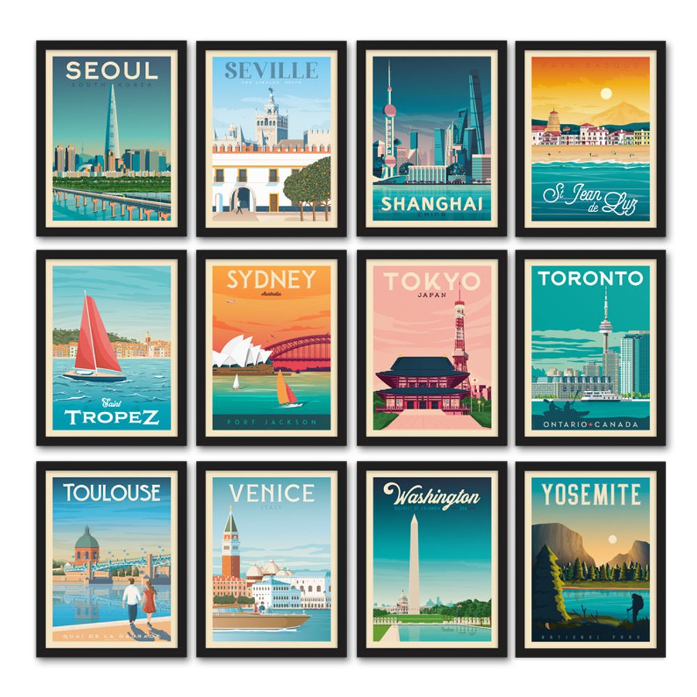 Poster - VINTAGE TRAVEL POSTER NANTES FRANCE | CITY ILLUSTRATION NANTES - LA TOUR LU PRINT - OLAHOOP TRAVEL POSTERS