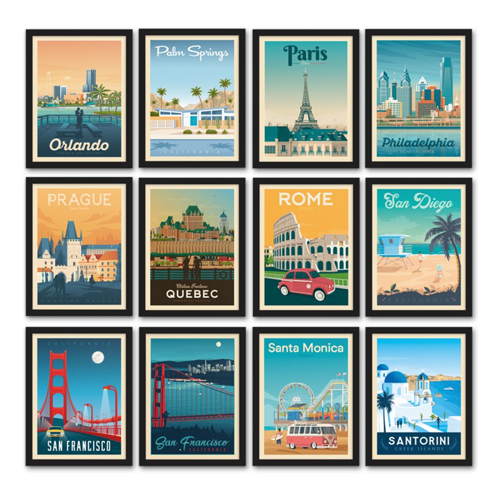 Aménagements pour bureau - AFFICHE VOYAGE VINTAGE DUBAI | POSTER ILLUSTRATION VILLE DUBAI - BURJ AL ARAB HOTEL - OLAHOOP TRAVEL POSTERS