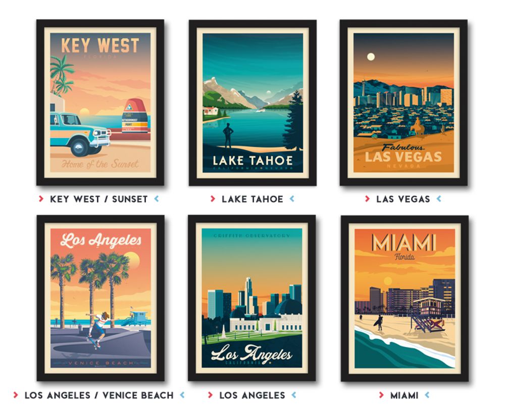 Affiches - AFFICHE VOYAGE VINTAGE NEW YORK | POSTER ILLUSTRATION VILLE NEW YORK ETATS-UNIS - OLAHOOP TRAVEL POSTERS