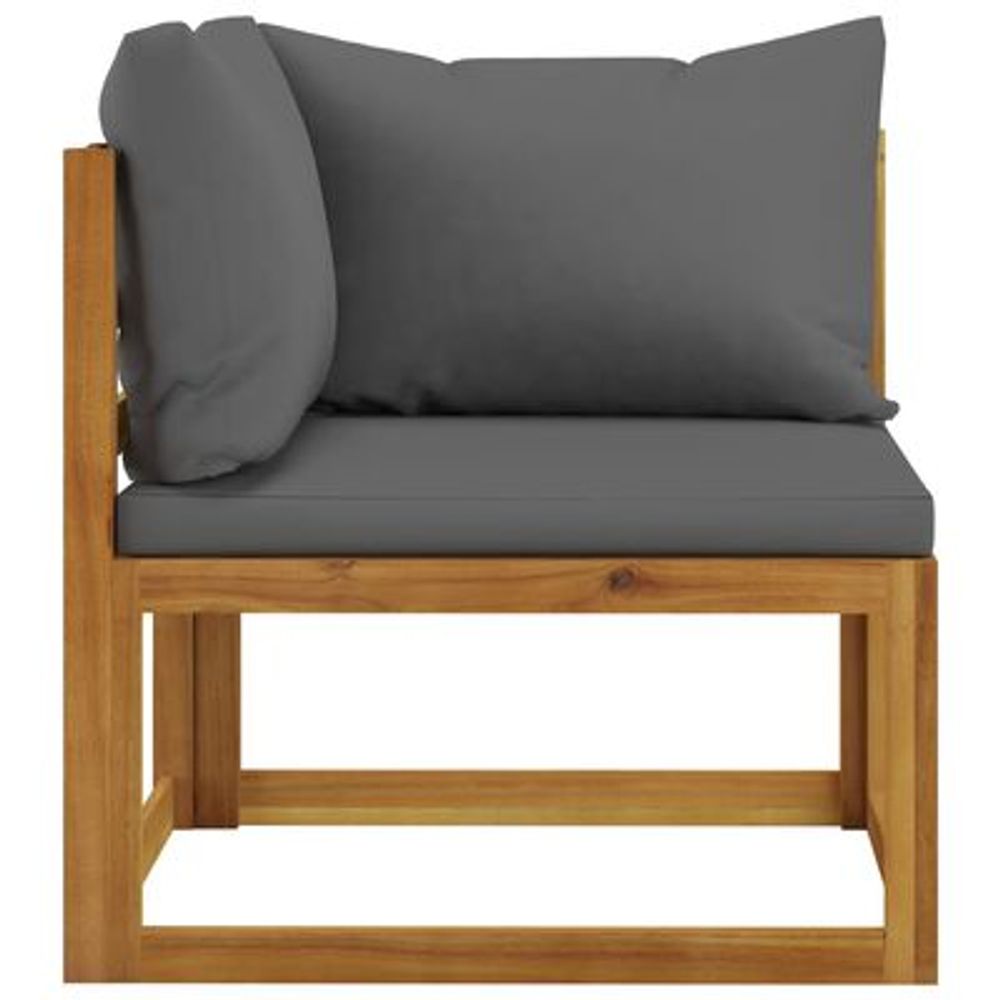 Chaises - vidaXL Salon de jardin 6 pcs avec coussin Bois d'acacia solide - VIDAXL / DROPSHIPPINGXL