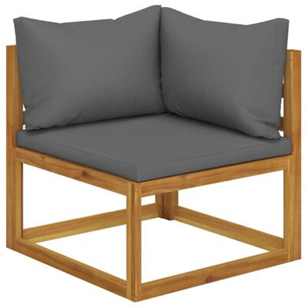 Chaises - vidaXL Salon de jardin 6 pcs avec coussin Bois d'acacia solide - VIDAXL / DROPSHIPPINGXL