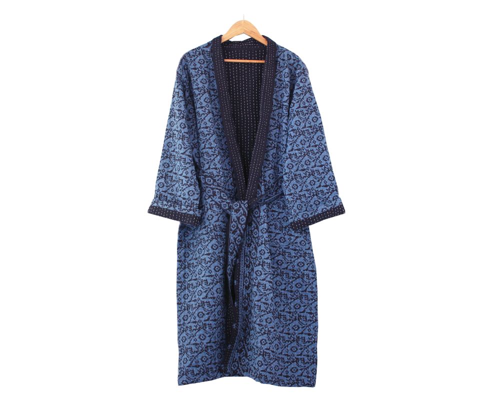 Bathrobes - Vintage kantha with natural dye wash - BASHA BOUTIQUE