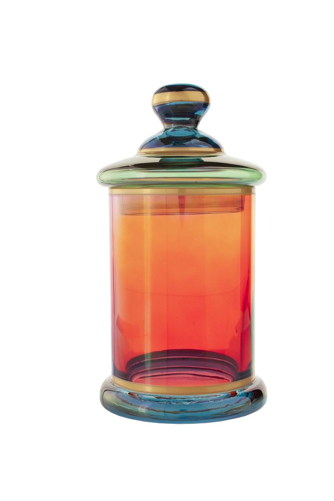 Verre d'art - Arlecchino boites sur pied - GRIFFE MONTENAPOLEONE MILANO