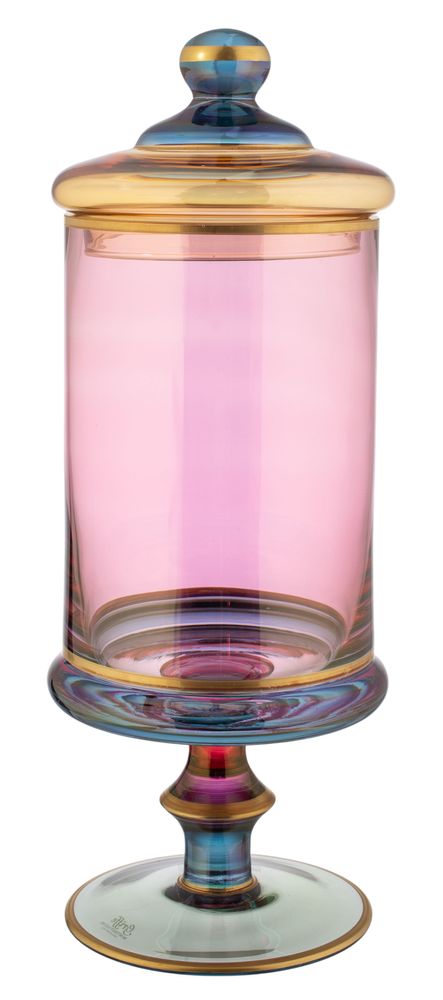 Verre d'art - Arlecchino boites sur pied - GRIFFE MONTENAPOLEONE MILANO