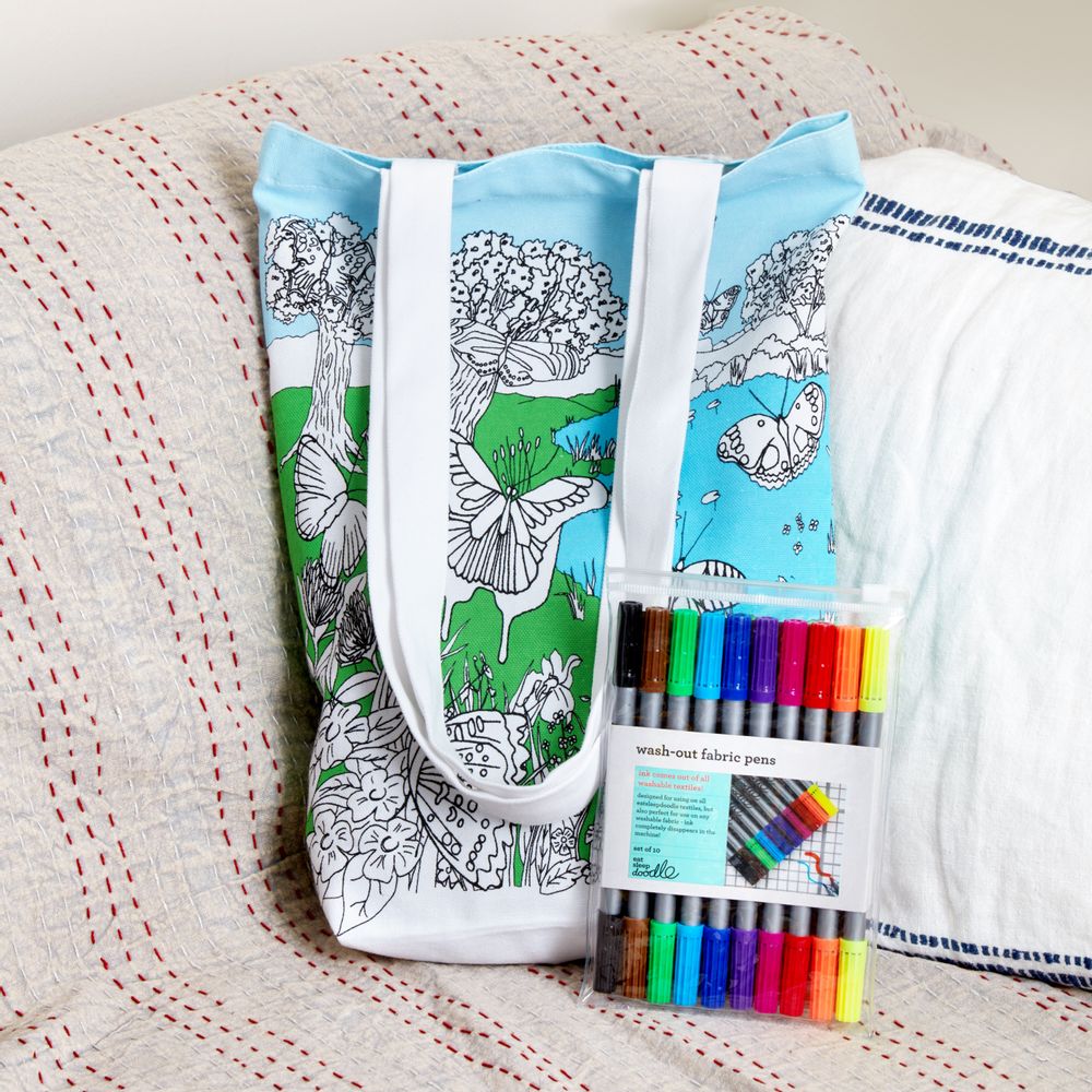Bags and totes - butterfly colour & carry tote bag - EATSLEEPDOODLE