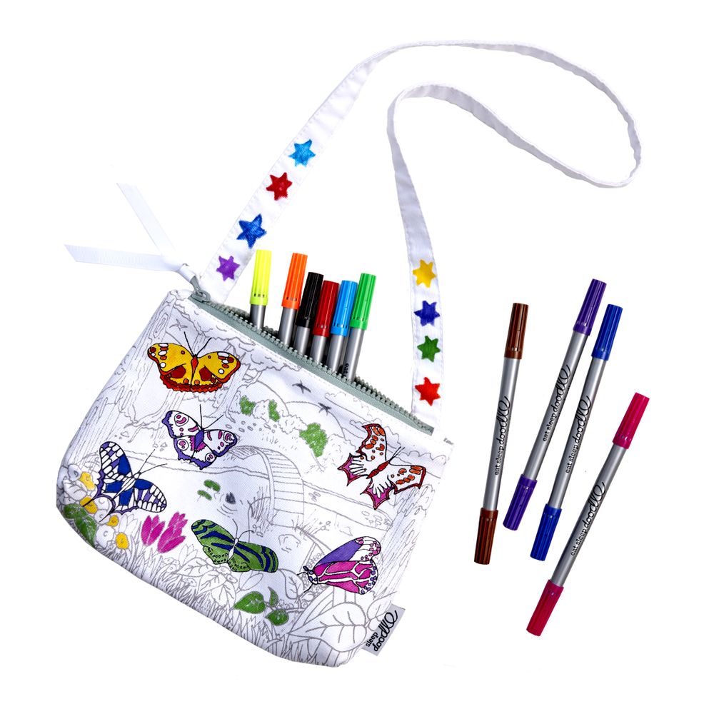 Children's bags and backpacks - colour-in butterfly crossbody bag - EATSLEEPDOODLE